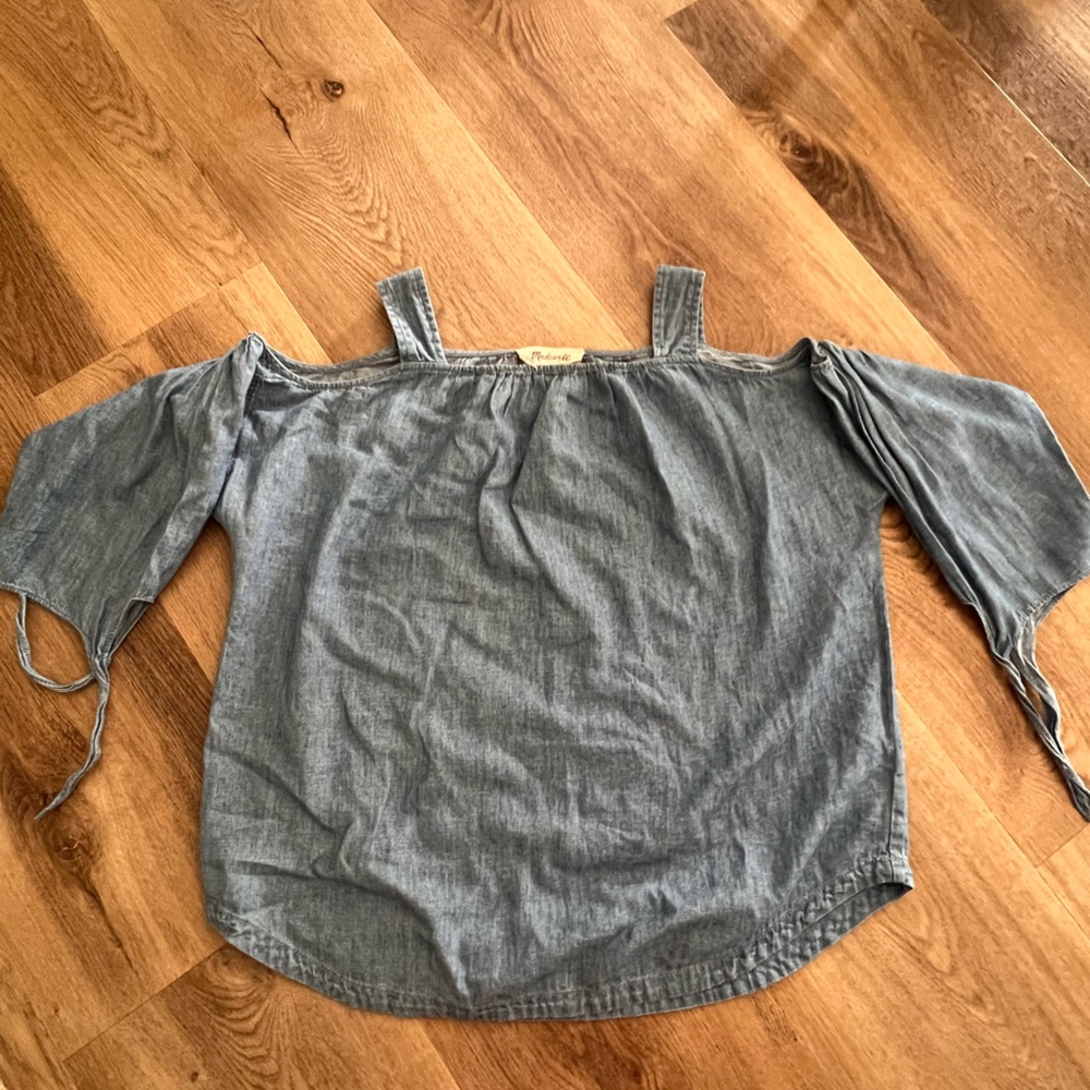 Madewell soft denim off the Shoulder Top